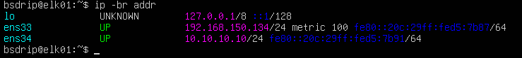 Figure 6: IP configuration on ELK01
